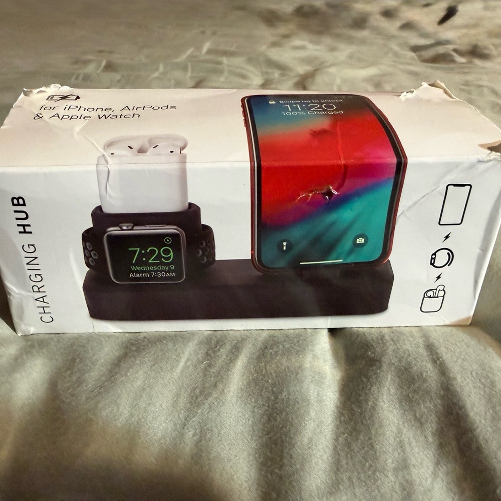 Black Charging Station for iPhone, AirPods & Apple Watch